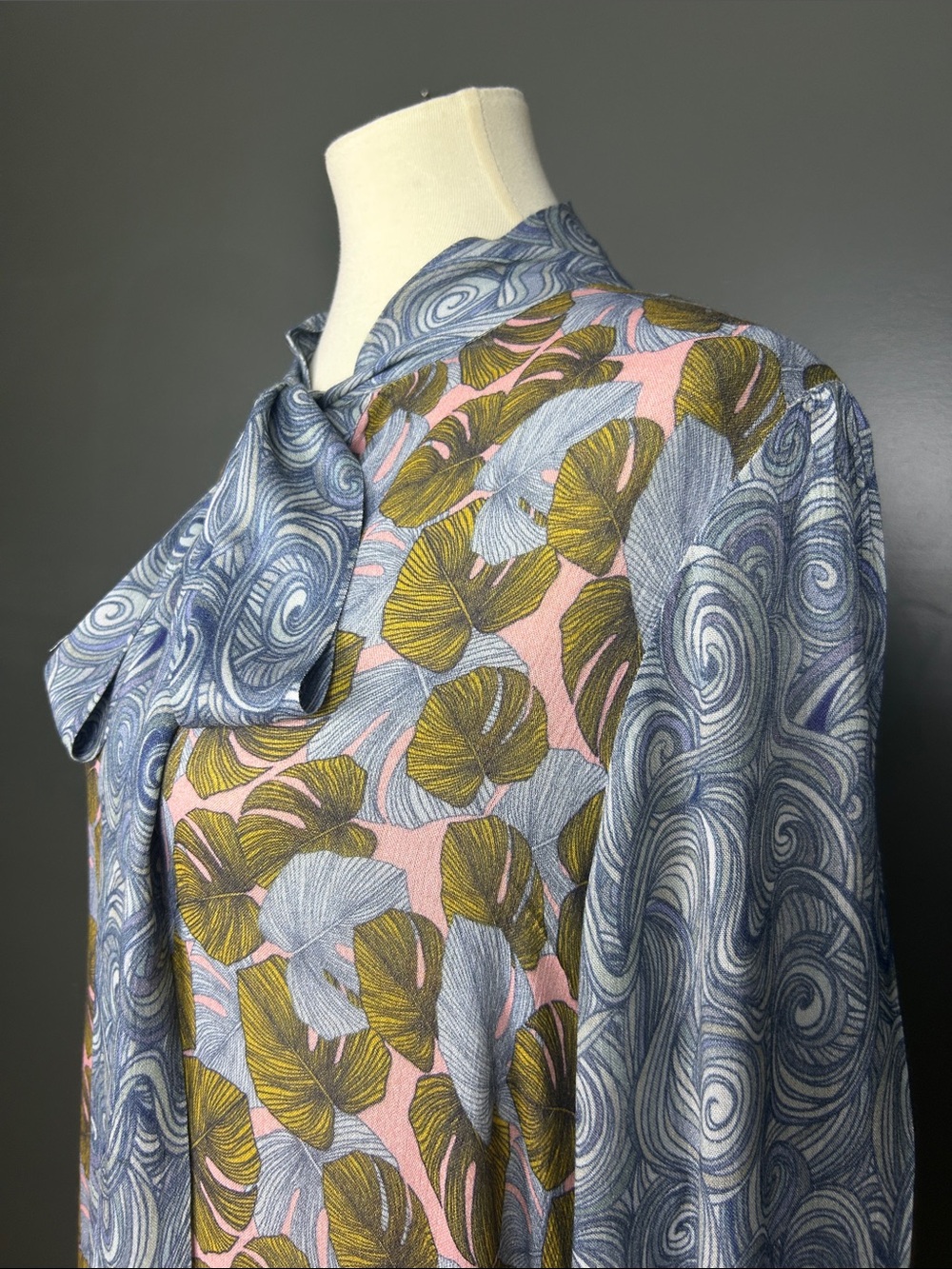 Bl-nk Anthropologie Mixed Print Tropical Paisley Ruffle Midi Dress S - Picture 6 of 11